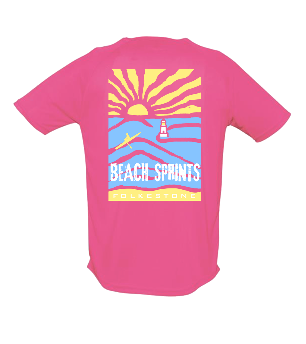 Beach Sprints Folkestone Performance T-Shirt - Pink